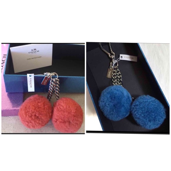 COACH POM POM BAG CHARM, BLUE ONLY - Picture 6 of 7